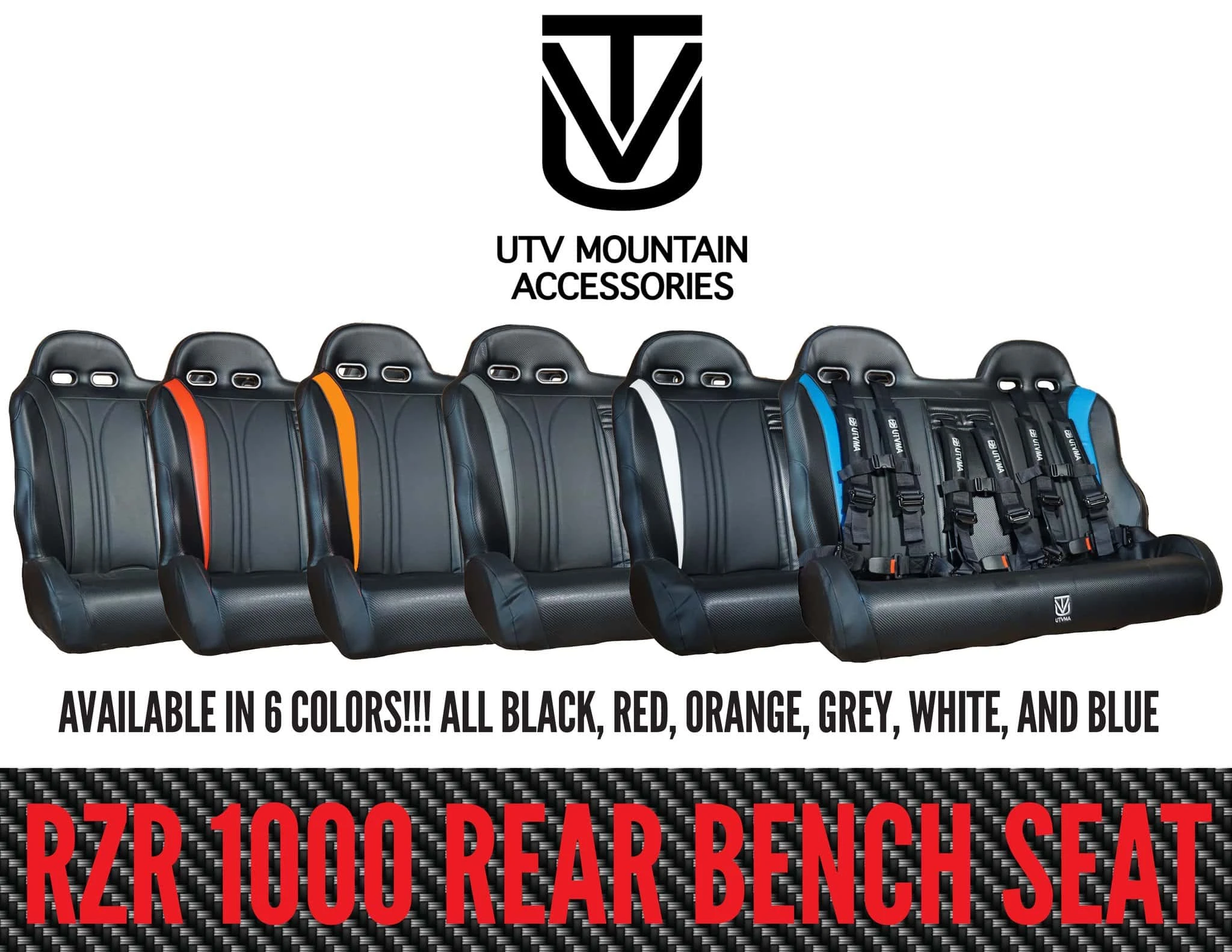 UTV Mountain Accessories UTVMA Rear Bench Seat - Polaris RZR XP4 1000/900 - Image 2