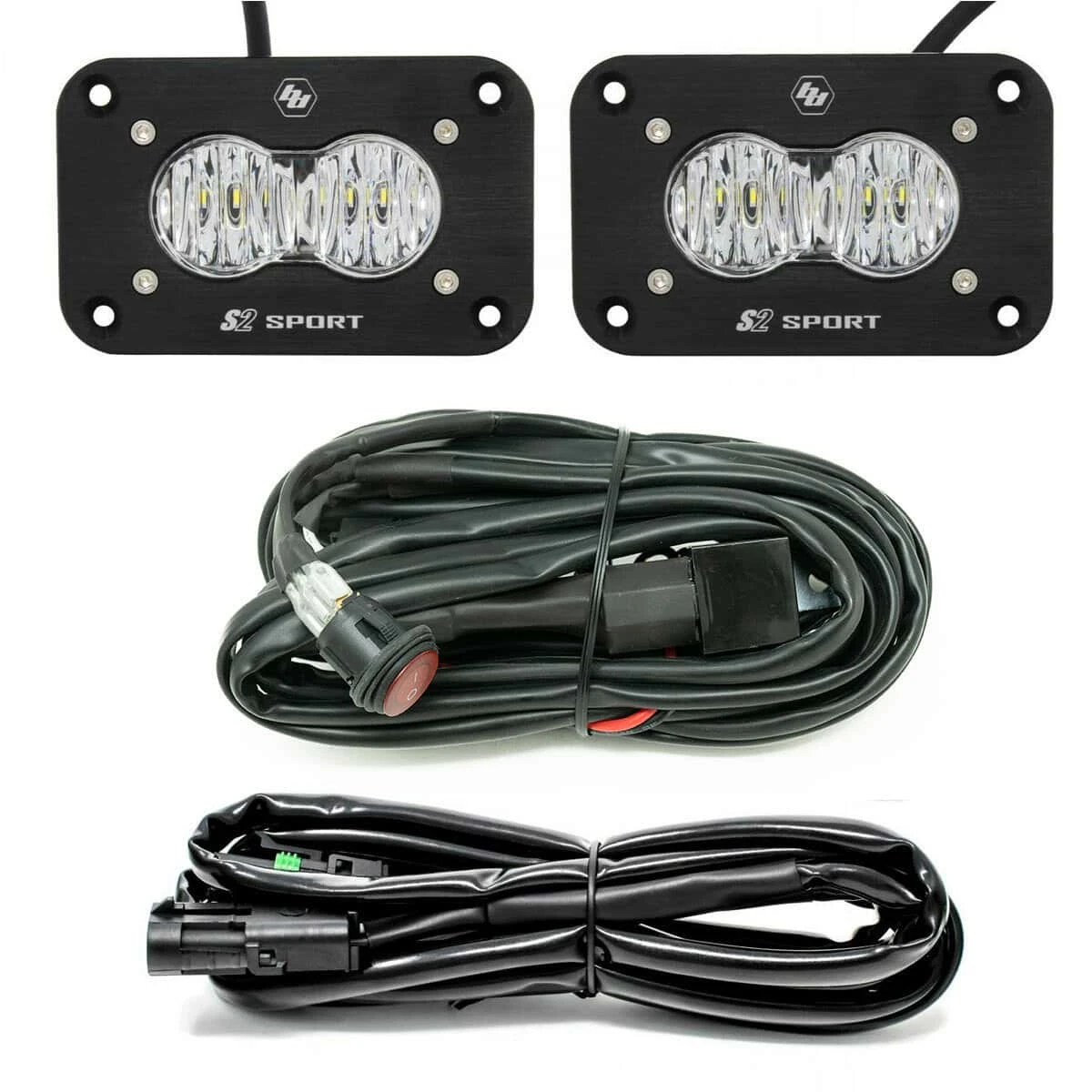 Baja Designs S2 Black Flush Mount LED Light Pod Reverse Kit