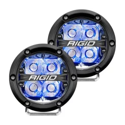 Rigid Industries Rigid 360-Series 4" LED OE Off-Road Fog Light Spot Beam Blu Backlight | Pair