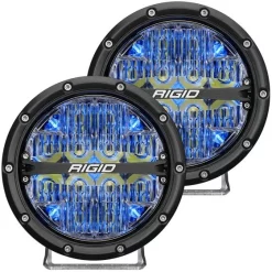 Rigid Industries Rigid 360-Series 6" LED OE Off-Road Fog Light Drive Beam Blue Backlight | Pair