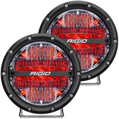 Rigid Industries Rigid 360-Series 6" LED OE Off-Road Fog Light Drive Beam Red Backlight | Pair
