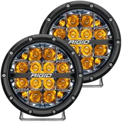 Rigid Industries Rigid 360-Series 6" LED OE Off-Road Fog Light Spot Beam Amber Backlight | Pair