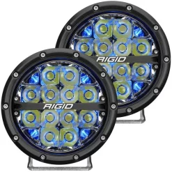 Rigid Industries Rigid 360-Series 6" LED OE Off-Road Fog Light Spot Beam Blu Backlight | Pair