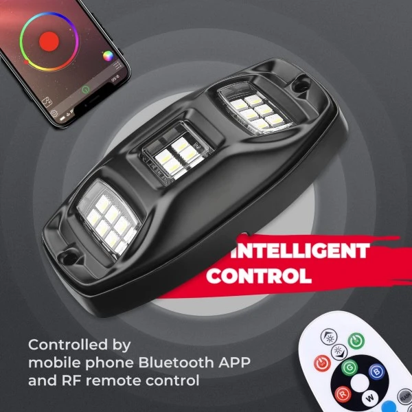 Kemimoto Universal 6 Pods RGB Rock Light Kit - Image 4