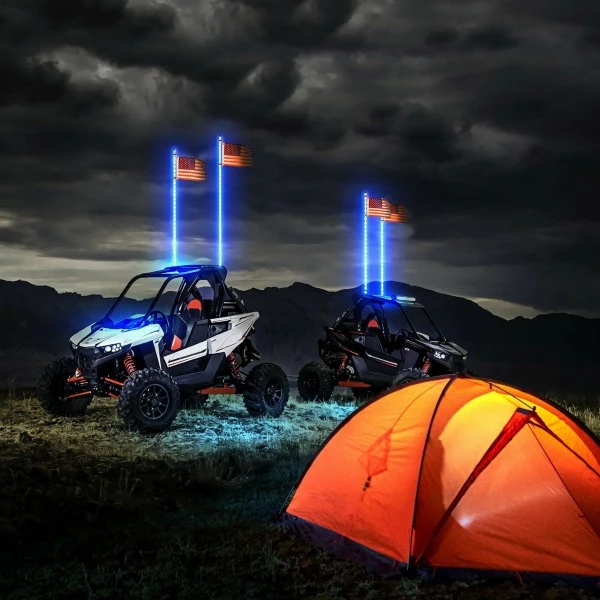 Kemimoto 5FT UTV ATV Spiral Whip Light With RF Remote Control Or Bluetooth Control (2pcs) - Image 8