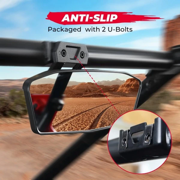 Kemimoto Polaris RZR Pro XP/ Pro R/ Turbo R 2020-2023 Aluminum Rear View Mirror With Light - Image 6