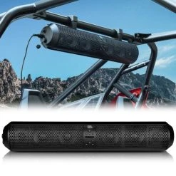 Kemimoto 6 Speaker UTV Bluetooth Sound Bar, 28 Inches Wide, IPX5 Waterproof, Bluetooth, Adapt To 1.56"-2.25" Roll Bar