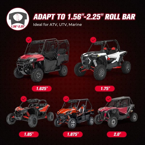 Kemimoto 6 Speaker UTV Bluetooth Sound Bar, 28 Inches Wide, IPX5 Waterproof, Bluetooth, Adapt To 1.56"-2.25" Roll Bar - Image 7