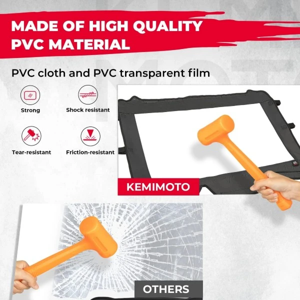 Kemimoto Polaris RZR XP 1000/ XP 4 1000 Upgrade UTV Front Soft Clear Windshield - Image 3