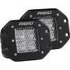 Rigid Industries Rigid D-Series PRO Flood Diffused Flush Mount Black 2 Lights