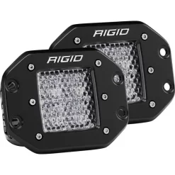 Rigid Industries Rigid D-Series PRO Flood Diffused Flush Mount Black 2 Lights