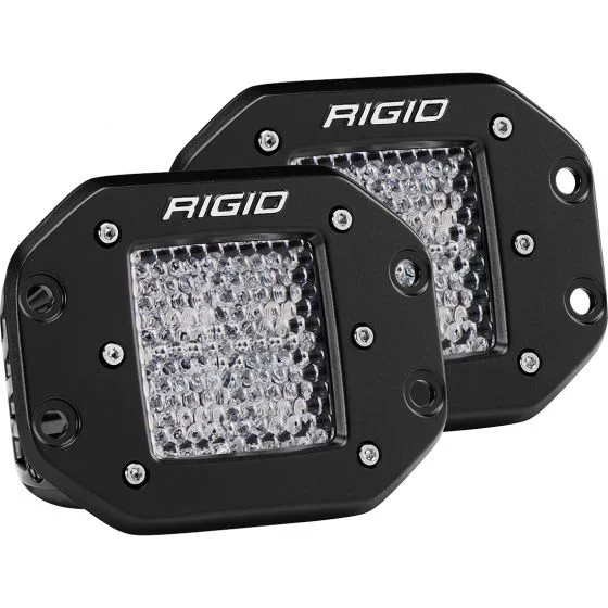 Rigid Industries Rigid D-Series PRO Flood Diffused Flush Mount Black 2 Lights