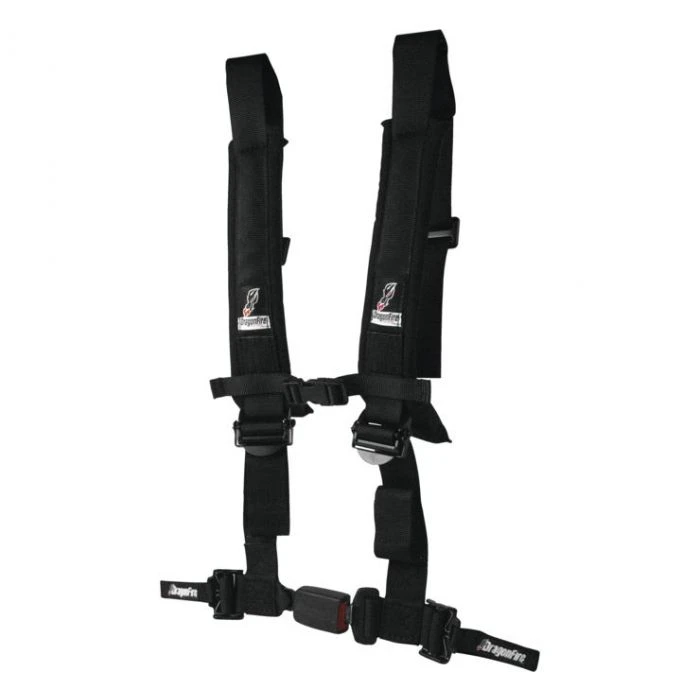 Dragonfire Black H-Style 4-Point EZ-Adjust, 2" Buckle Harness Restraints