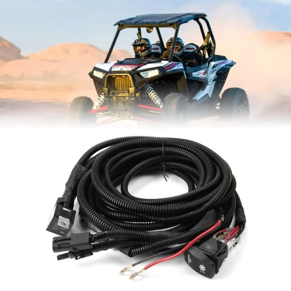 Kemimoto ATV UTV Fan Override Switch Kit With Relay LED Rocker Switch, Engine Cooling Wiring Accessories