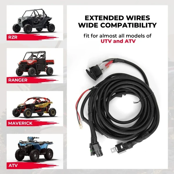 Kemimoto ATV UTV Fan Override Switch Kit With Relay LED Rocker Switch, Engine Cooling Wiring Accessories - Image 4