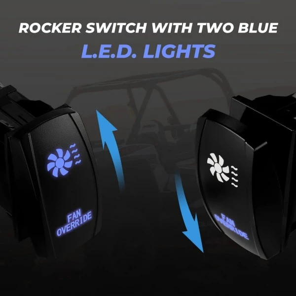 Kemimoto ATV UTV Fan Override Switch Kit With Relay LED Rocker Switch, Engine Cooling Wiring Accessories - Image 5