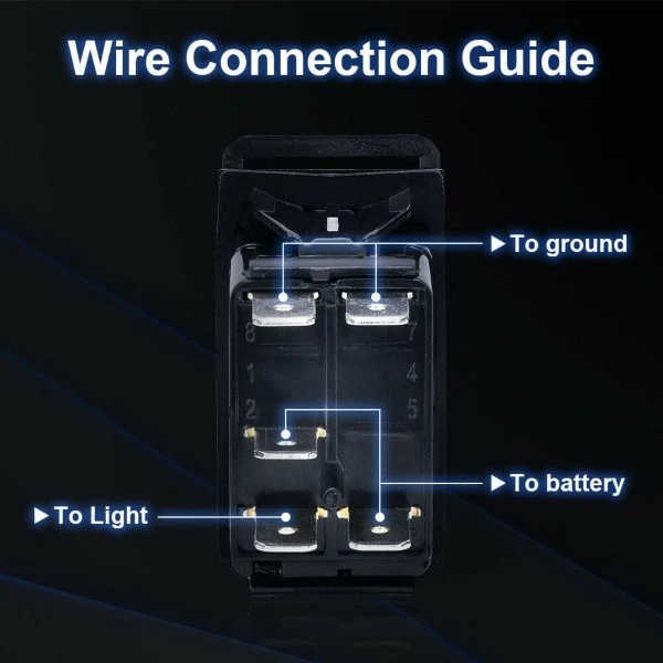 Kemimoto Lighted Whip Illuminated Marine Switch 12V - Image 8