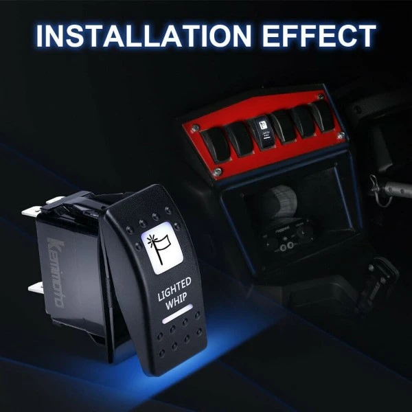 Kemimoto Lighted Whip Illuminated Marine Switch 12V - Image 9