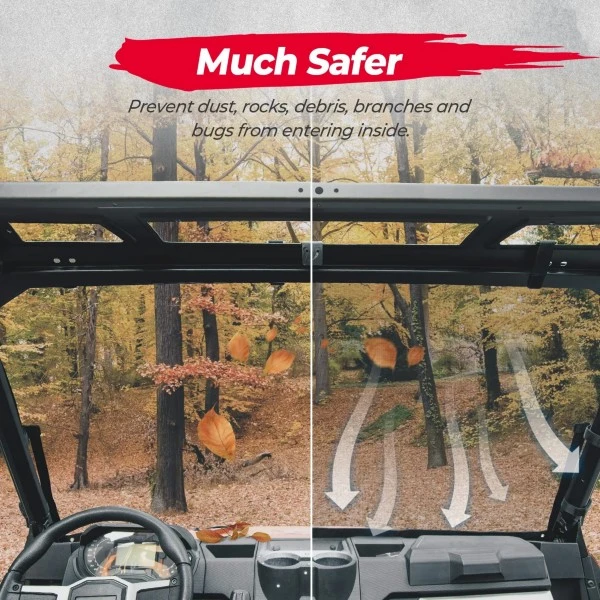 Kemimoto Polaris Ranger 2018-2023 Front Windshield Net Mesh Wind Screen Breathable - Image 2