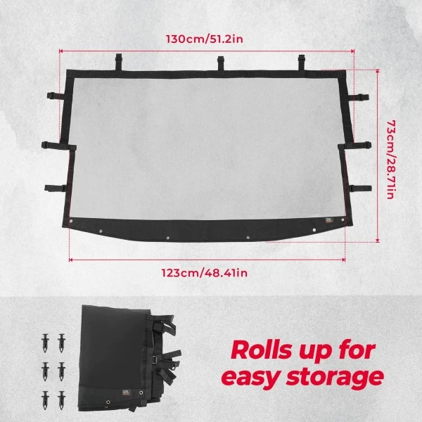 Kemimoto Polaris Ranger 2018-2023 Front Windshield Net Mesh Wind Screen Breathable - Image 6