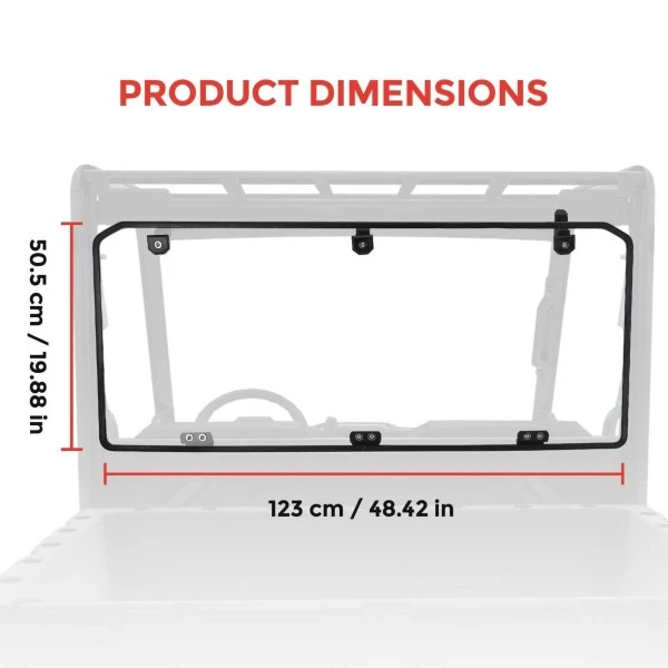 Kemimoto Polaris Ranger 500 / Crew 570 Midsize 570 Rear Windshield - Image 7