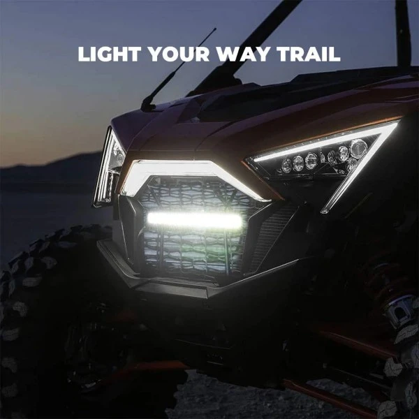 Kemimoto Polaris RZR Pro XP / Pro R (2020-2023) Front Mesh Grill With LED Light Bar - Image 3