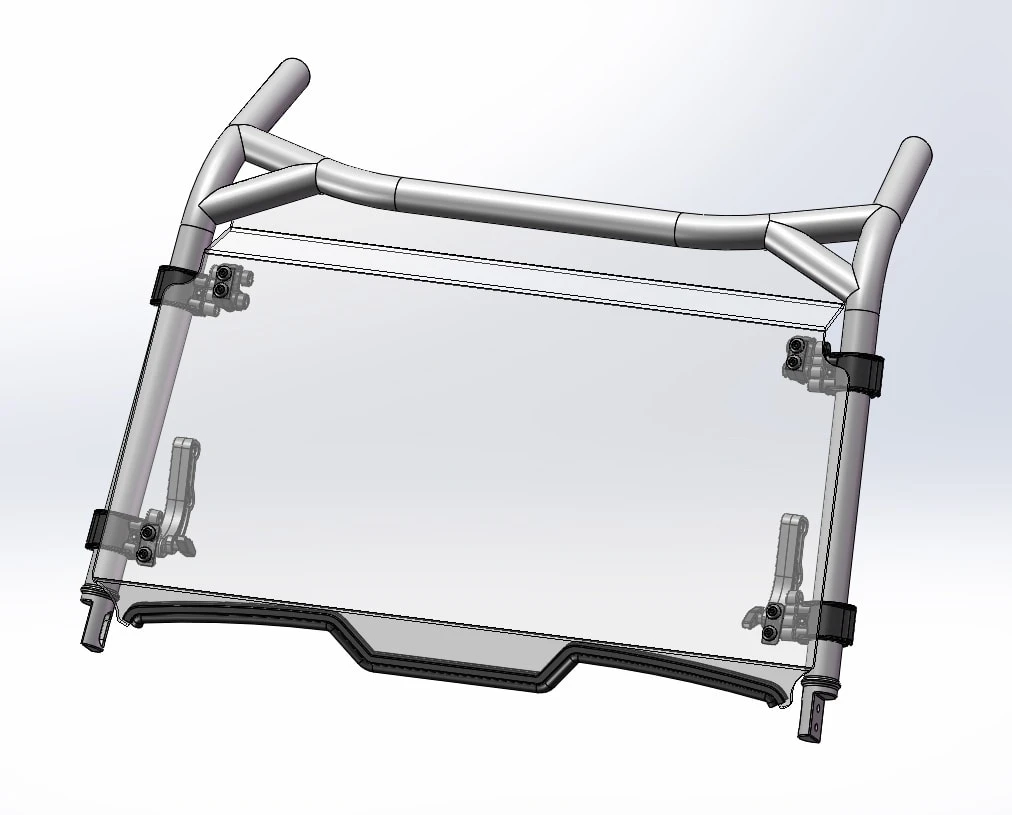 Spike Power Sports Spike Polaris RZR XP Turbo-S Full Tilting Windshield 2 Spike Power Sports Spike Polaris RZR XP Turbo-S Full Tilting Windshield - Image 2