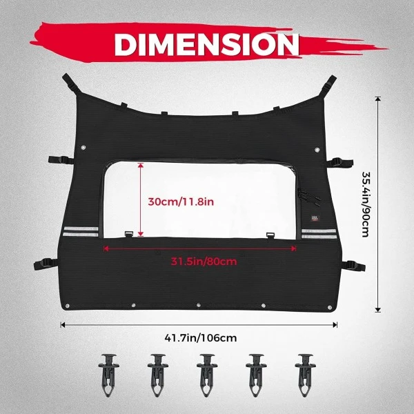 Kemimoto CFMOTO ZForce 500 / 800 / 1000 Rear Soft Window - Image 6