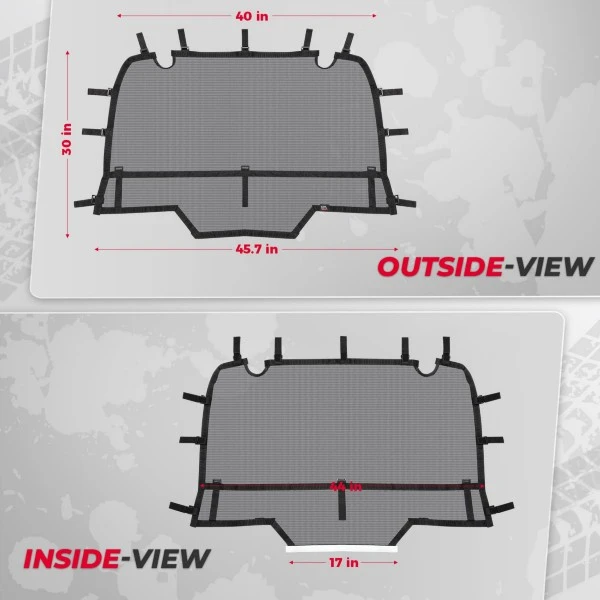 Kemimoto Polaris RZR XP/XP 4 1000/Turbo Rear Window Net Soft Mesh - Image 5