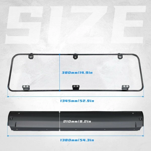 Kemimoto Polaris General 1000 / 4 2016-2023 UTV Rear Window Windshield Clear - Image 8