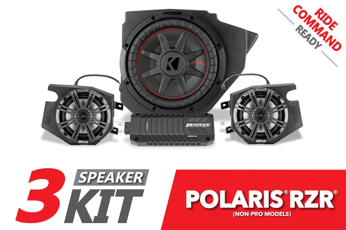 SSV Works Kicker 3-Speaker Plug-&-Play System For Ride Command - 2014-2023 Polaris RZR