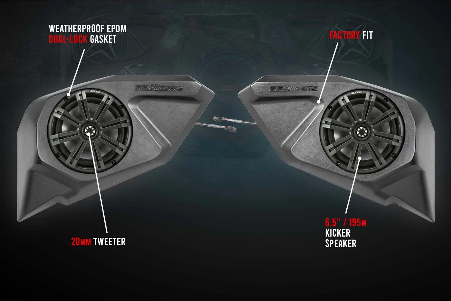 SSV Works Rear-Door 6.5in Add-On Speaker-Pods - 2020-2023 Polaris RZR Pro - Image 3