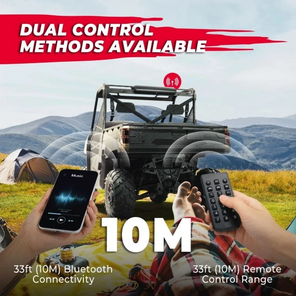 Kemimoto Univarasal UTV 28" Soundbar - 2X Tweeters/ 4X Subwoofers/ Waterproof/ Bluetooth - Image 4