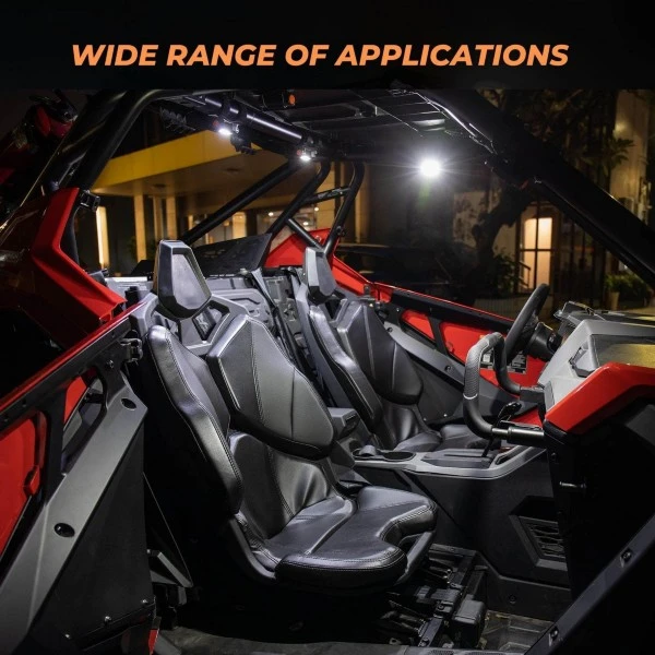 Kemimoto Universal UTV Roll Bar Cage Mount Interior Lights 1.25''-2.0'' - Image 13
