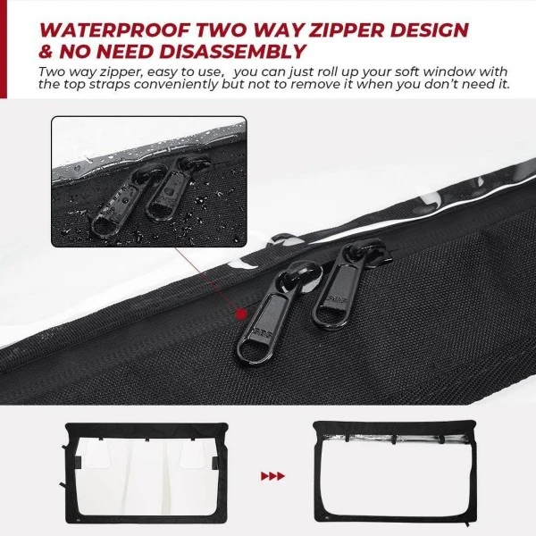 Kemimoto Yamaha Rhino Massimo UTV Rear Windshield - Image 5