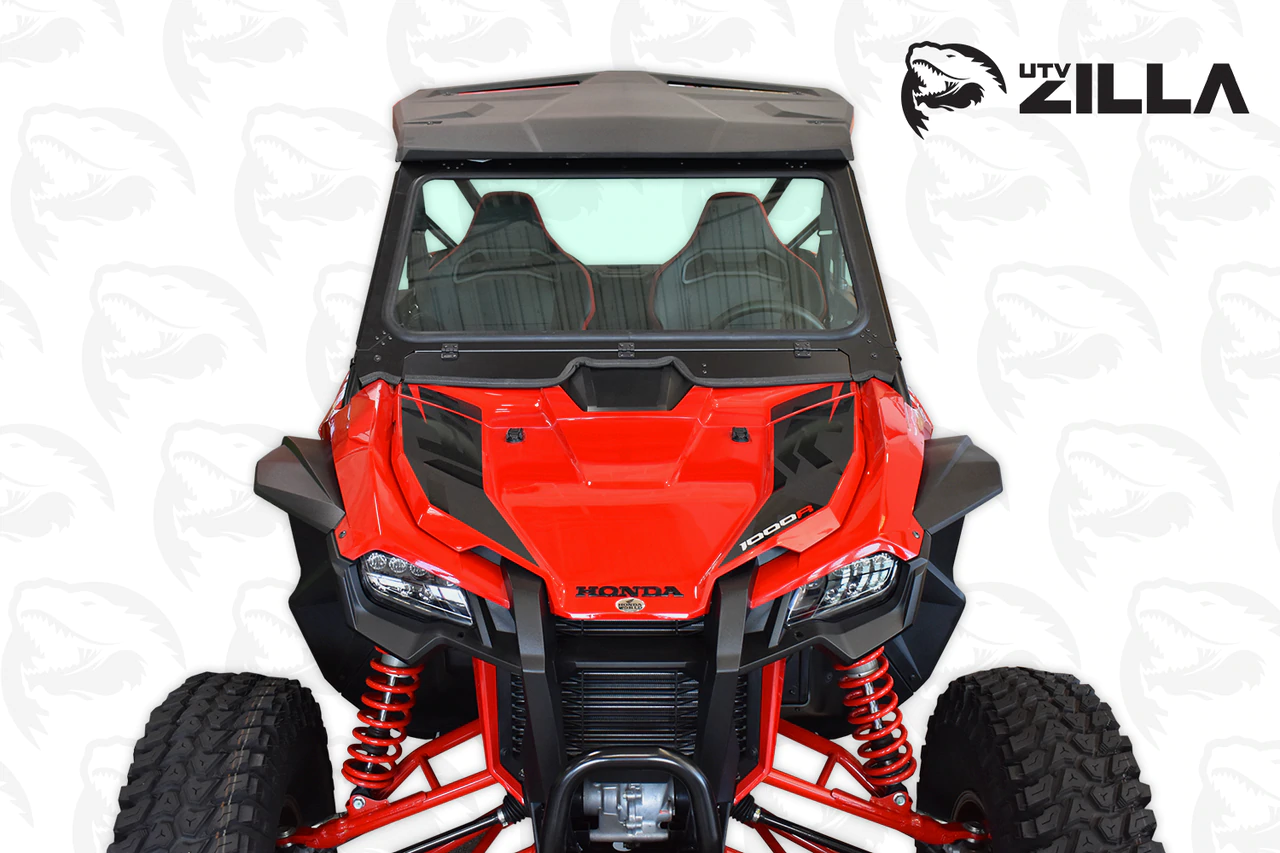 UTVZilla Honda Talon Full Glass Windshield With Wiper - Image 2