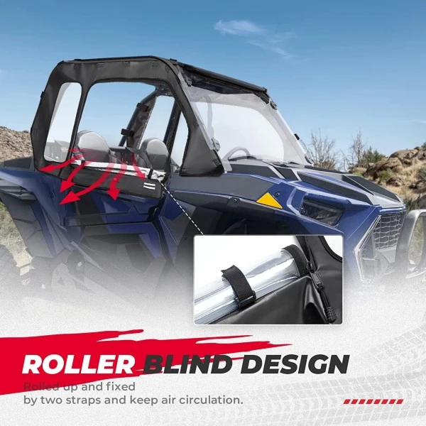 Kemimoto Polaris RZR XP 1000/ Turbo 2014+ Soft Door, Upper Windows Water-resistant - Image 3