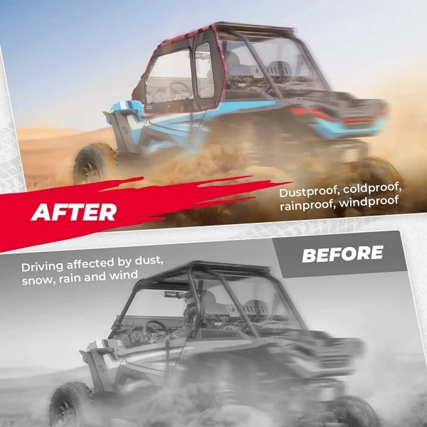 Kemimoto Polaris RZR XP 1000/ Turbo 2014+ Soft Door, Upper Windows Water-resistant - Image 5