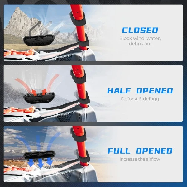 Kemimoto UTV Windshield Vent Kit Fits Polycarbonate Windshield - Image 2