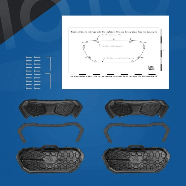 Kemimoto UTV Windshield Vent Kit Fits Polycarbonate Windshield - Image 5