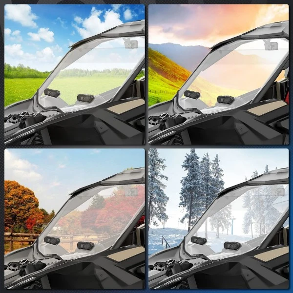 Kemimoto UTV Windshield Vent Kit Fits Polycarbonate Windshield - Image 7