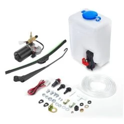 Kemimoto Universal 12V Electric Windshield Wiper Washer Kit 16"