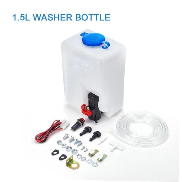 Kemimoto Universal 12V Electric Windshield Wiper Washer Kit 16" - Image 3