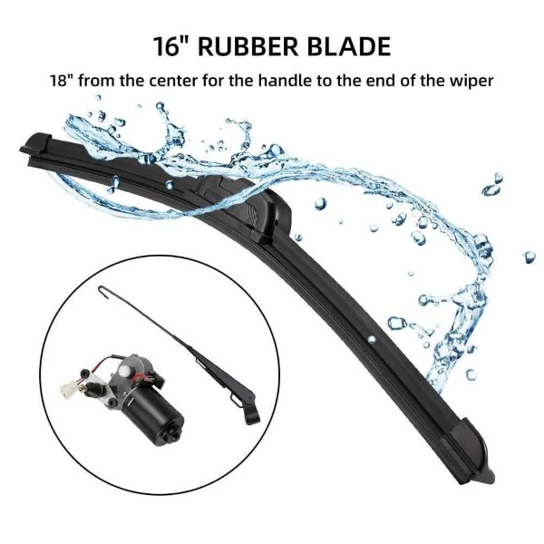 Kemimoto Universal12V Electric Windshield Wiper Kit 16" - Image 7