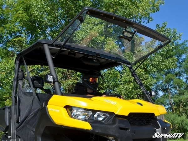 SuperATV Can-Am Defender Scratch Resistant Flip Windshield - Image 4