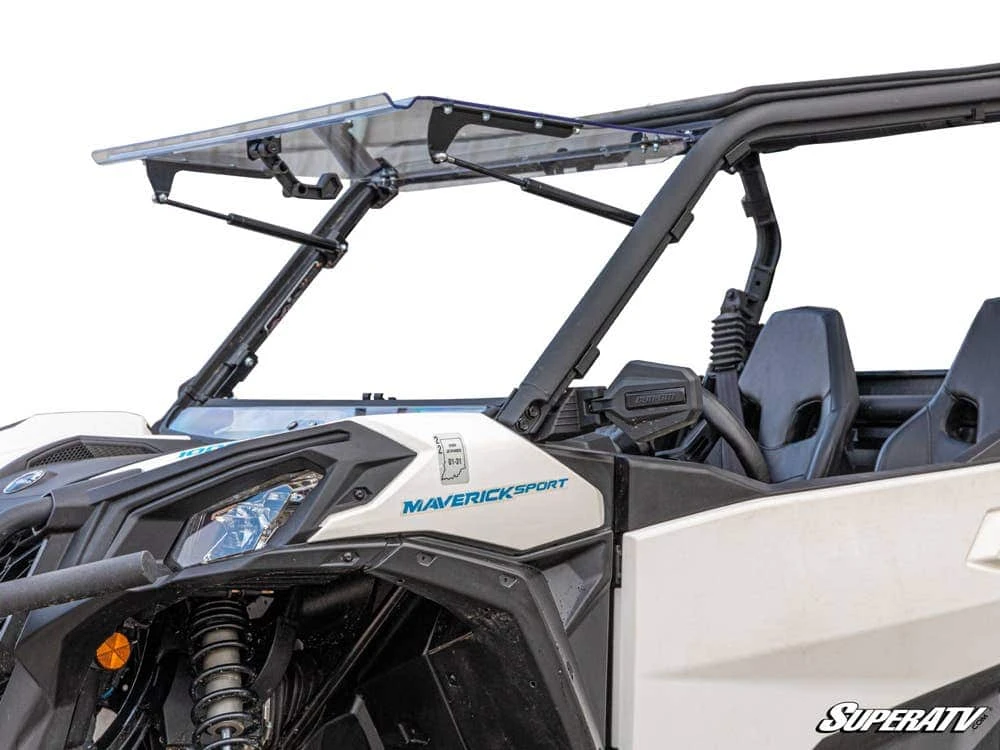 SuperATV Can-Am Maverick Trail Scratch Resistant Flip Windshield