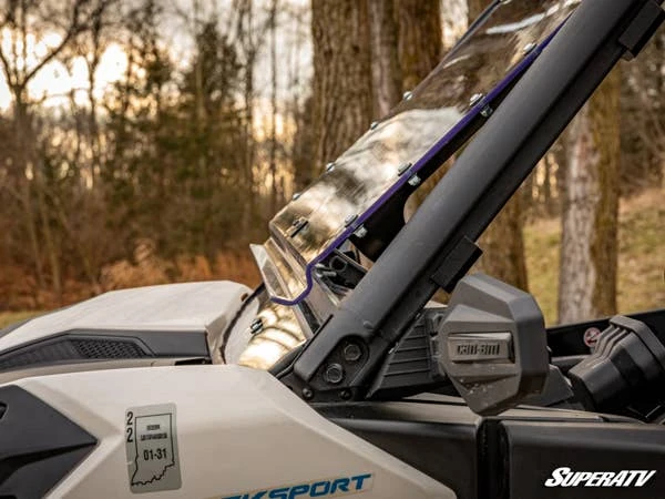 SuperATV Can-Am Maverick Trail Scratch Resistant Flip Windshield - Image 5