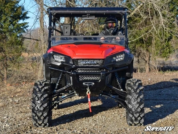 SuperATV Honda Pioneer 1000 Scratch-Resistant Flip Windshield - Image 2