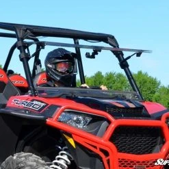 SuperATV Polaris RZR XP Turbo Scratch Resistant Flip Windshield