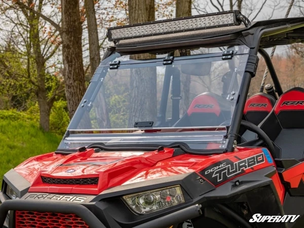 SuperATV Polaris RZR XP 1000 Scratch Resistant Flip Windshield - Image 2